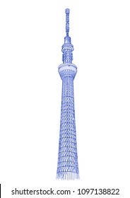 Drawing Tokyo sky tree, vector