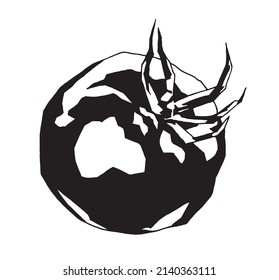 Dibujo de un tomate de estilo gráfico, aislado en un fondo blanco. Imagen vectorial.
