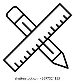 Drawing tool icons in the form of a pencil and ruler