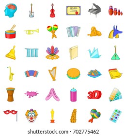 Drawing tool icons set. Cartoon style of 36 drawing tool vector icons for web isolated on white background