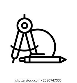drawing tools architect icon line vector design in trendy style