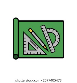 Drawing Tools and Geometry Instruments Illustration