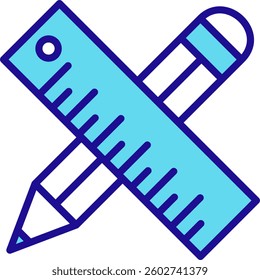Drawing Tools Icon Blue Vector Illustration