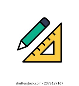 Drawing Tools icon isolate white background vector stock illustration