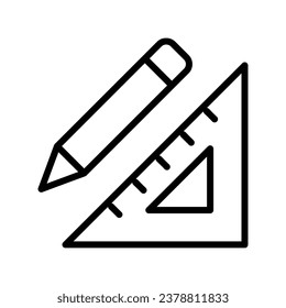 Drawing Tools icon isolate white background vector stock illustration