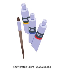 Drawing tools icon isometric vector. System learning. Online education