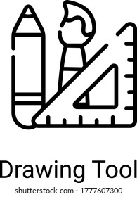 drawing tools line icon isolated on white background