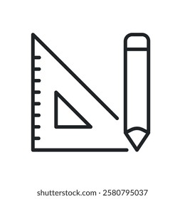 Drawing tools line icons. Perfect pixel on transparent background