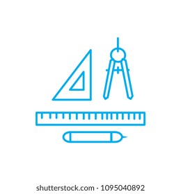 Drawing tools linear icon concept. Drawing tools line vector sign, symbol, illustration.