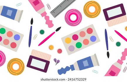 Drawing tools seamless pattern vector