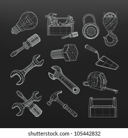 Drawing tools set, vector