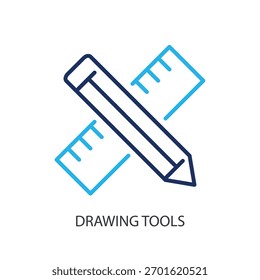 Herramientas de dibujo iconos de línea delgada. Ilustración vectorial original.