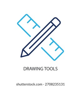 Herramientas de dibujo iconos de línea delgada. Ilustración vectorial original.