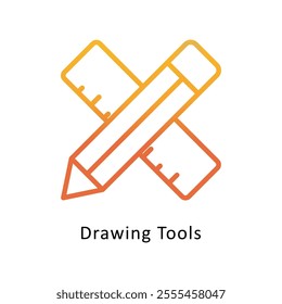 Drawing Tools Vector Gradient Outline Icon. Eps file 10