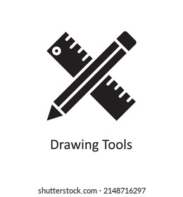 Drawing Tools vector Solid Icon Design illustration. Creative Process Symbol on White background EPS 10 File