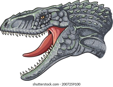 drawing torvosaurs head, art.illustration, vector