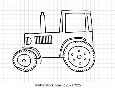 Easy Tractor Drawing For Kids - Farm Tractors