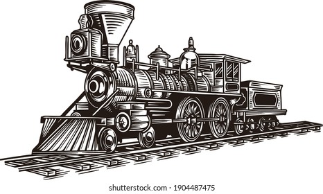 Drawing train illustration in