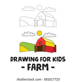 Drawing training for kids and kindergarten in Farm related theme