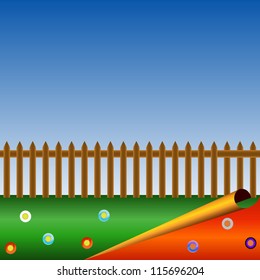 Drawing of transition of summer in autumn