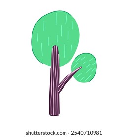 drawing tree doodle flat cartoon. creative simple, outline silhouette, graphic hand drawing tree doodle flat sign. isolated symbol vector illustration
