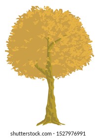 drawing of a tree with thick leaves