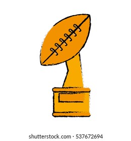 drawing trophy winner ball shape american football