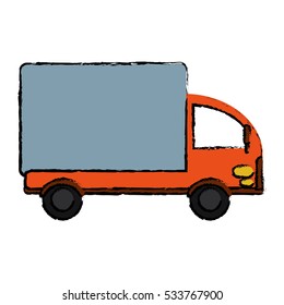 drawing truck mini delivery cargo