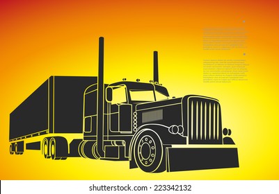 drawing of the truck transporting a load