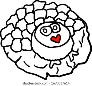 Drawing of turkey cookies, illustration, vector on white background.