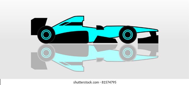 Drawing turquoise racing car