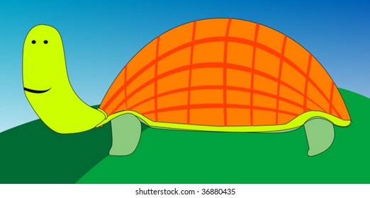 drawing of turtle, vector art illustration; more animal and bird drawings in my gallery.