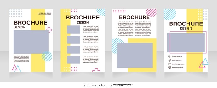 Drawing tutorial blank brochure layout design. Painting seminar. Vertical poster template set with empty copy space for text. Premade corporate reports collection. Editable flyer paper pages