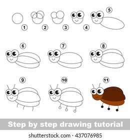 Drawing Tutorial Children Easy Educational Kid Stock Vector (Royalty ...