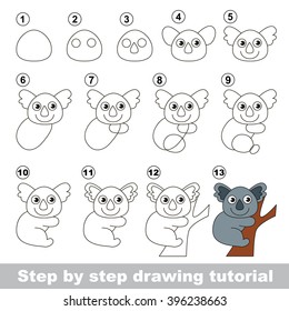 Drawing Tutorial Children How Draw Cute Stock Vector (Royalty Free ...