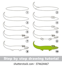 Drawing Tutorial. How To Draw An Alligator