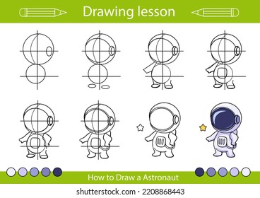 Drawing Lesson Children Tutorial Drawing Bear Stock Vector (Royalty ...