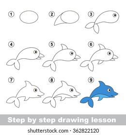 Drawing Tutorial. How To Draw A Dolphin