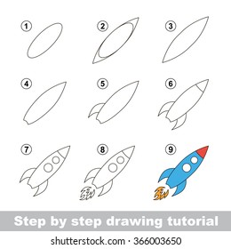 Drawing Tutorial. How To Draw A Toy Rocket