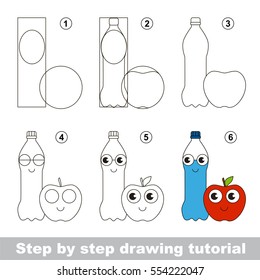 Drawing Tutorial Preschool Children Easy Educational Stock Vector 