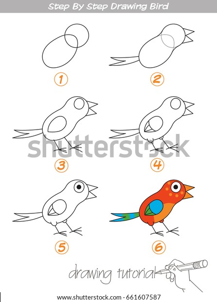 Zeichnen Von Tutorial Schritt Fur Schritt Stock Vektorgrafik Lizenzfrei