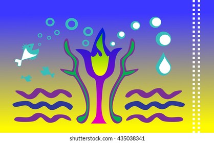 Drawing  of the underwater world