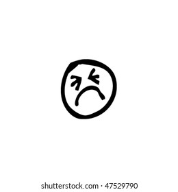 dibujo de una cara infeliz