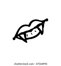 drawing of vampire lips