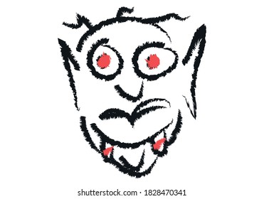 Dibujo de un vampiro hecho con golpes.