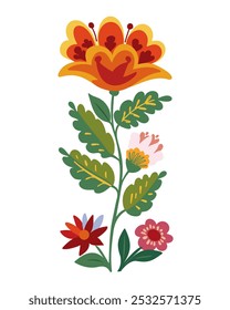 Drawing with various flowers, perfect for decor and design
