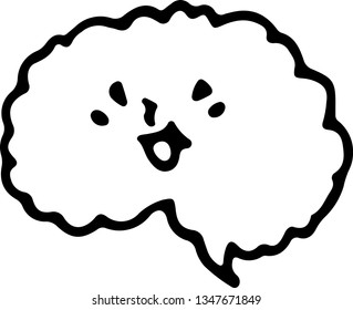 Drawing vector. Brain design. black and white color. For decoration.