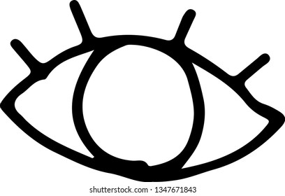 Drawing vector. Eye design. black and white color. For decoration.
