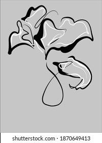 
Diseño vectorial de dibujos de fondo gráfico digital con patrón floral para el logotipo de diseño con tulipán