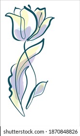 
Zeichnen von Vektorgrafik-Hintergrund mit floralem Muster für Design-Logo mit Tulpe